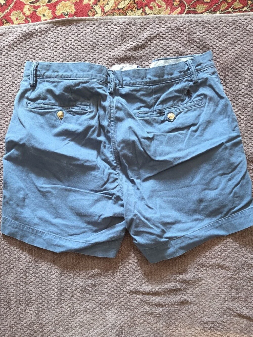 Ralph Lauren Men's Flat-Front Shorts in Slate Blue